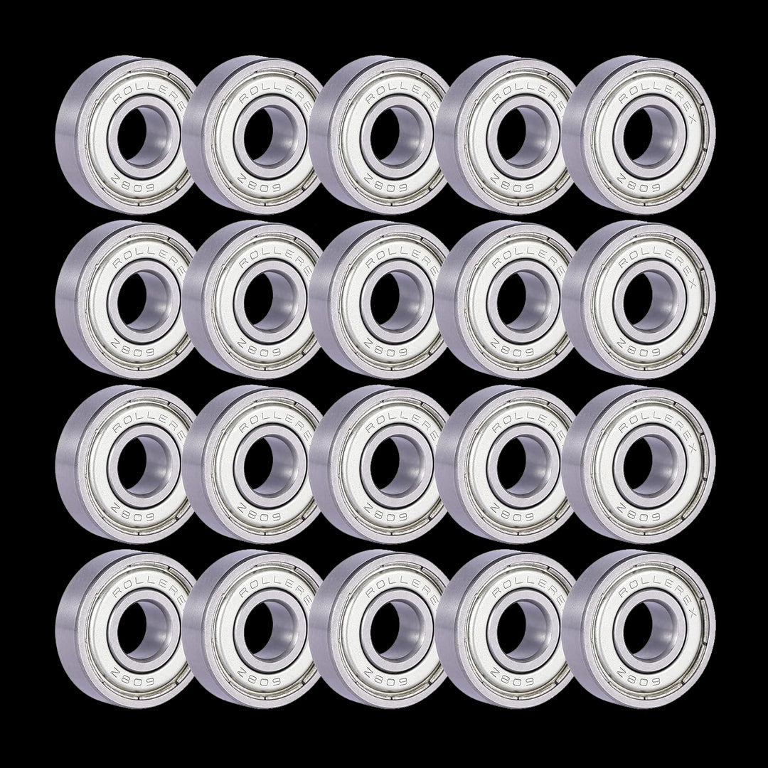 Rollerex Atlas 608ZZ Skate Bearings 20-Pack ABEC-5 / ABEC-1 - Dual Shield