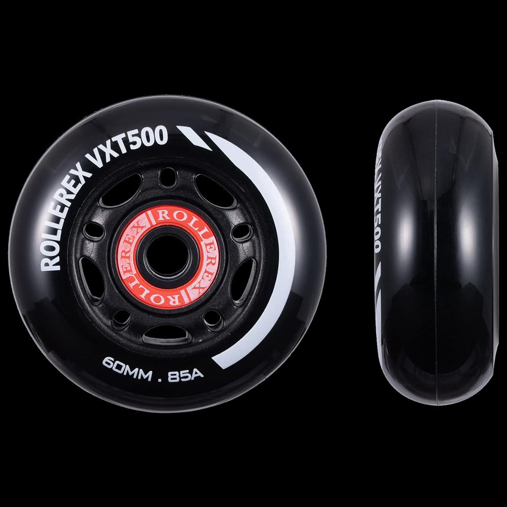 Rollerex VXT100 85A Kids Inline Skate Wheels 2-Pack 60-90mm - w/Bearings