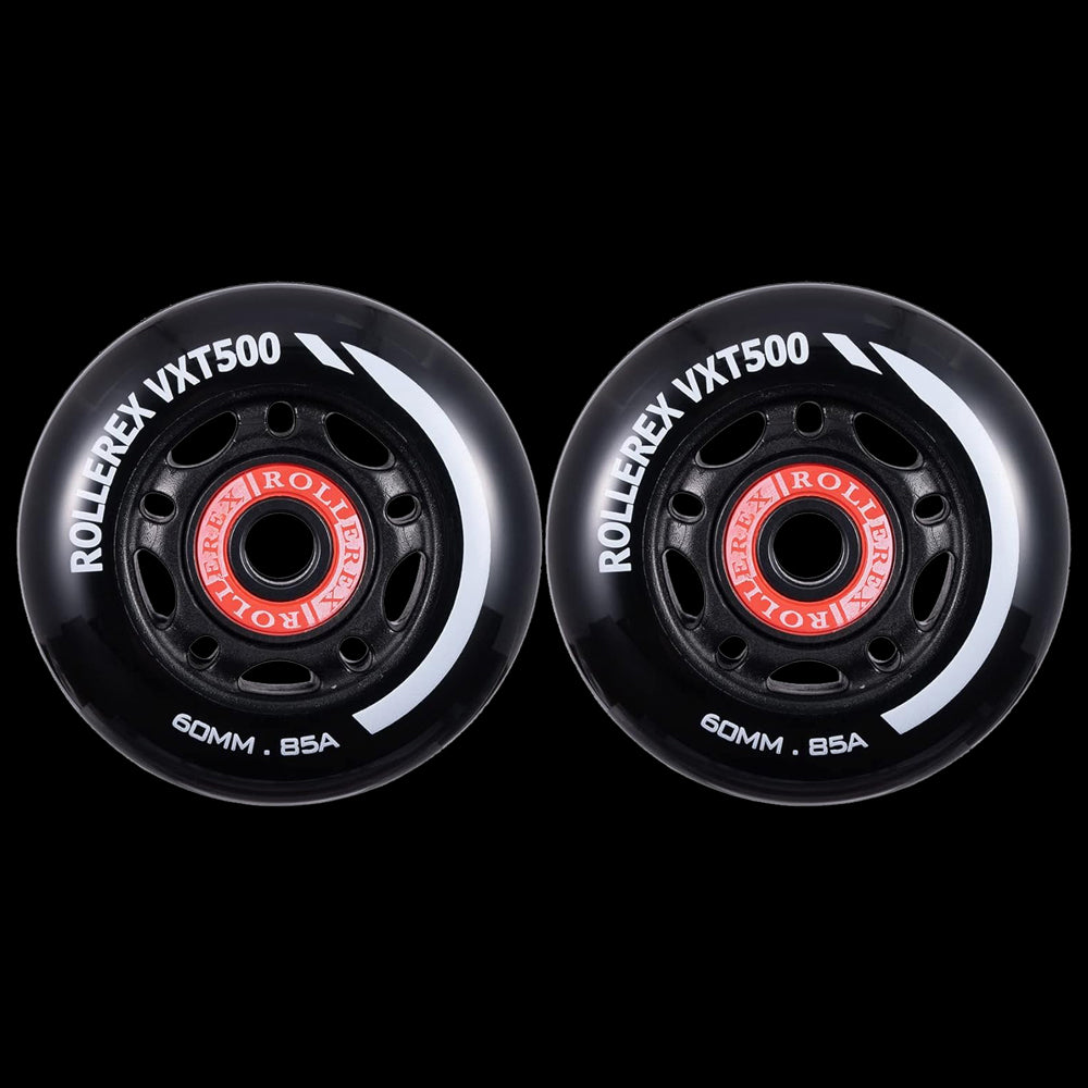Rollerex VXT100 85A Kids Inline Skate Wheels 2-Pack 60-90mm - w/Bearings