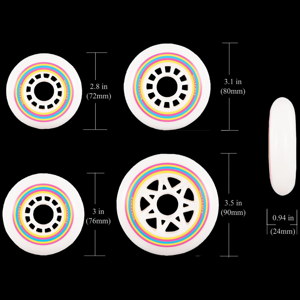 Rollerex Lollipop Boardwalk 85A Inline Skate Wheels 8-Pack - 72-90mm