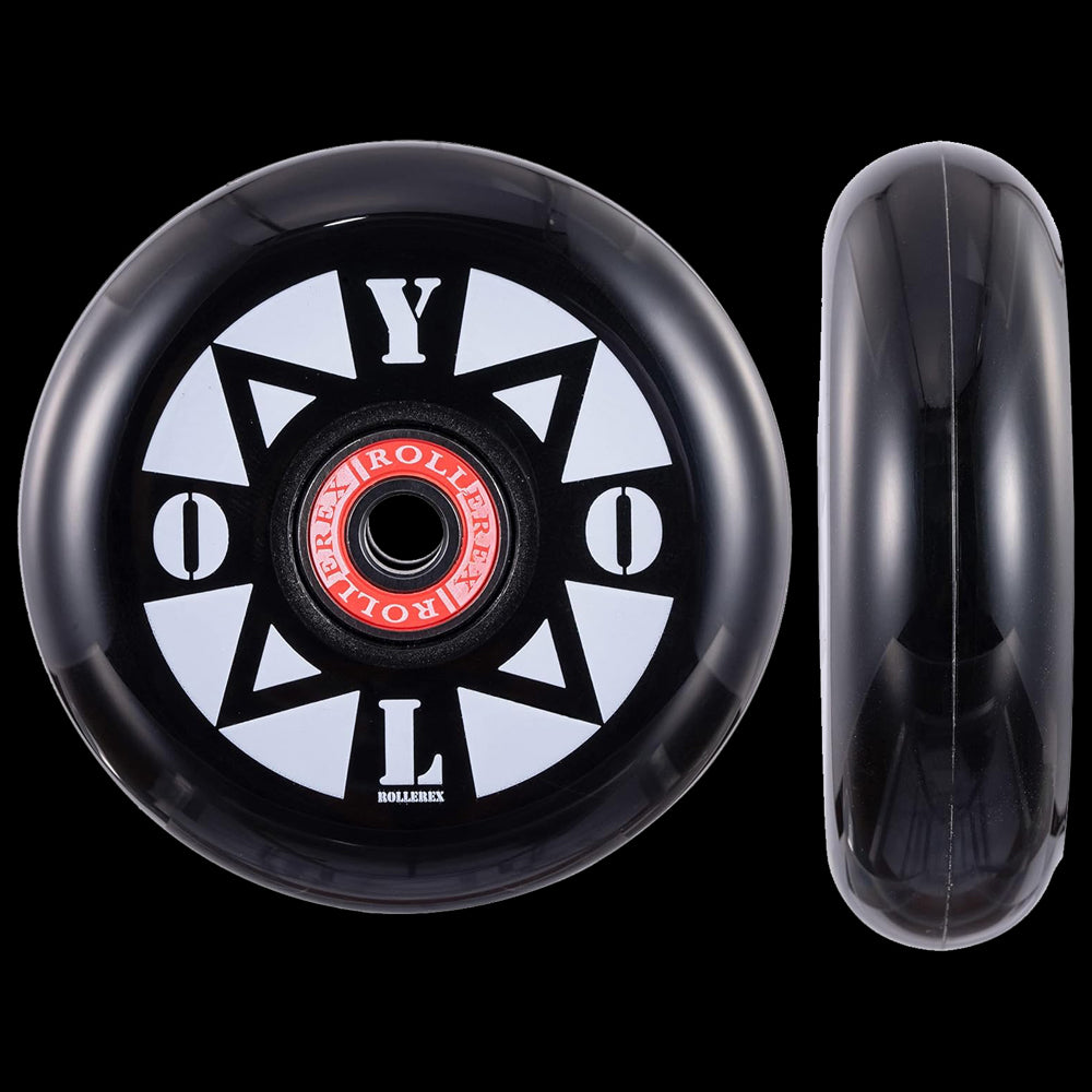 Rollerex YOLO 85A Inline Skate Wheels 8-Pack 80mm w/Bearings Set
