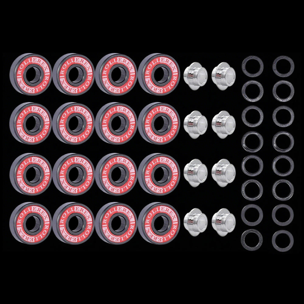 Rollerex VXT500 85A Inline Skate Wheels 8-Pack w/Bearings 72-80mm - 6 Colors