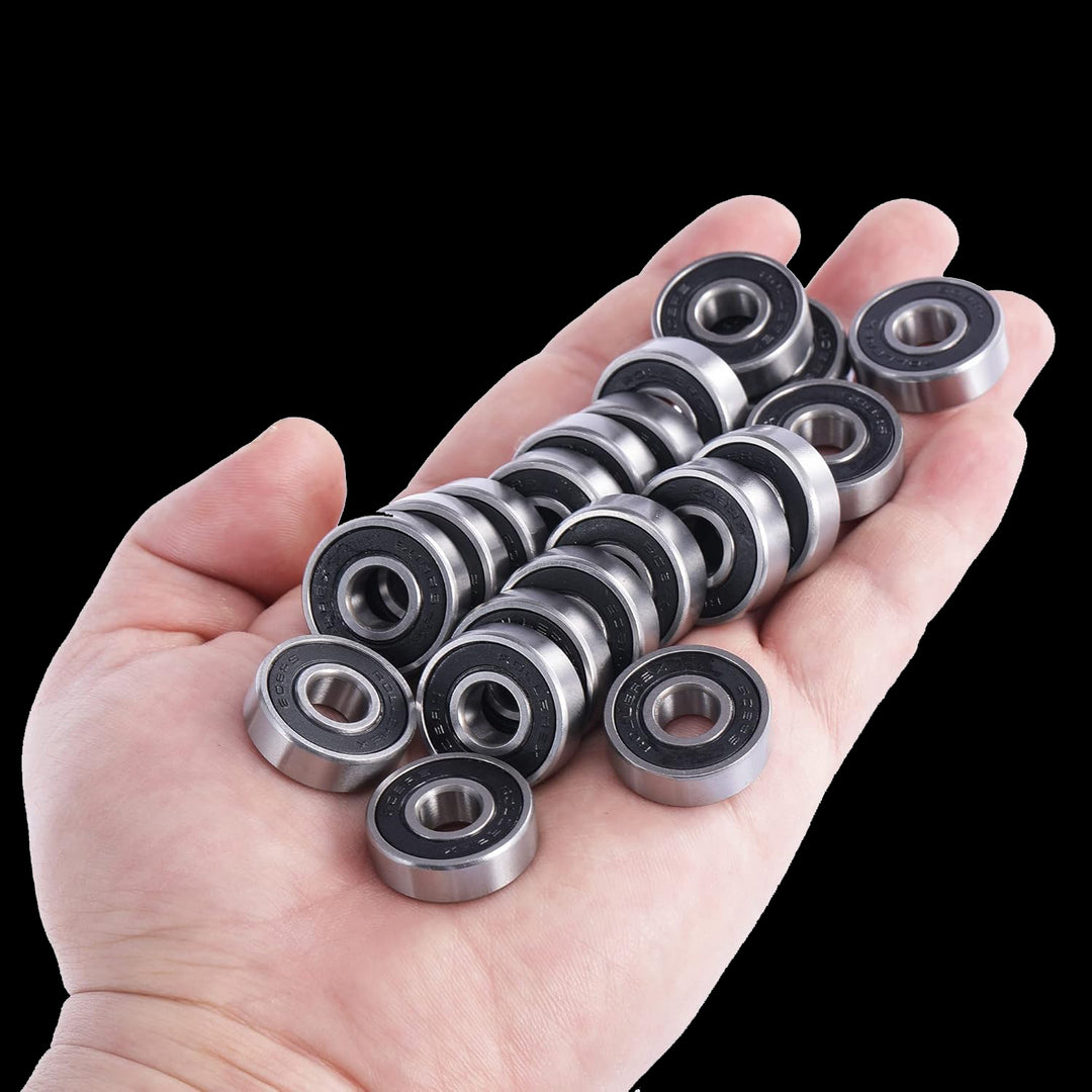 Rollerex Titan 608-2RS Skate Bearings 20-Pack ABEC-5 / ABEC-1 - Pre-Lubricated