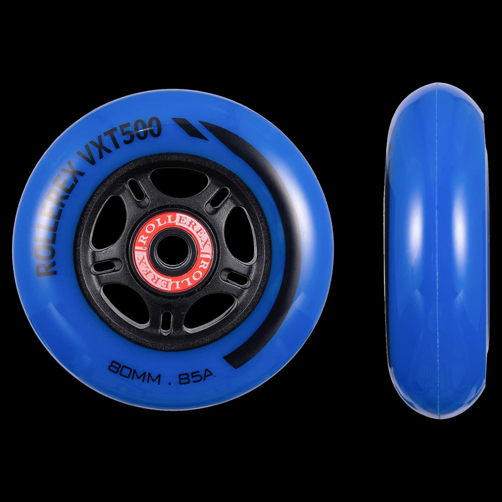 Rollerex VXT500 85A Inline Wheels 2-Pack w/Bearings 72-80mm - 6 Colors