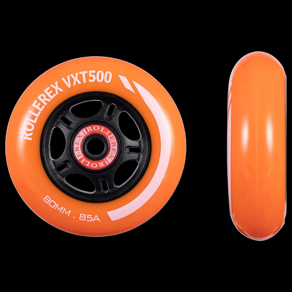 Rollerex VXT500 85A Inline Wheels 2-Pack w/Bearings 72-80mm - 6 Colors