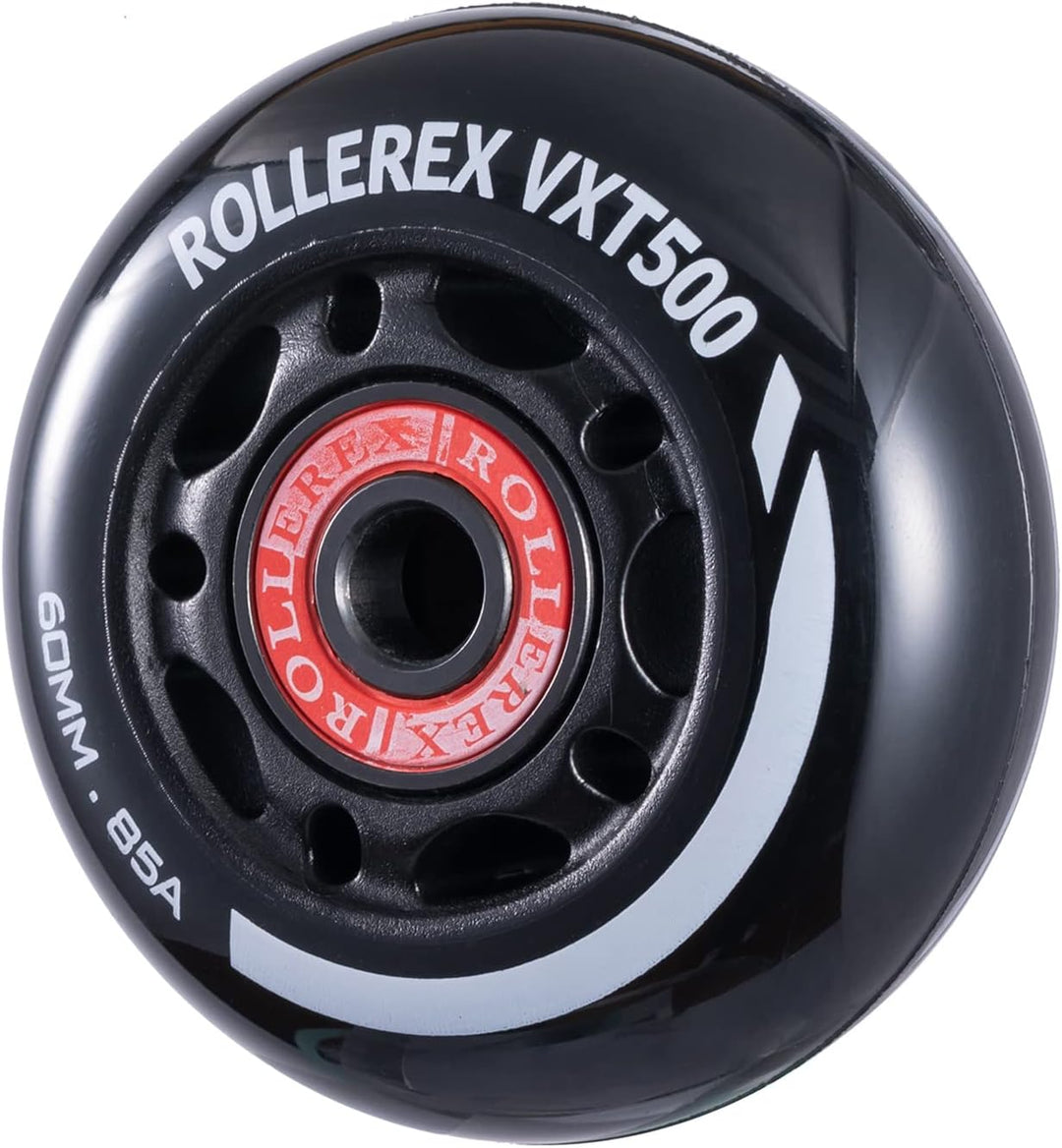 Rollerex VXT100 85A Kids Inline Skate Wheels 2-Pack 60-90mm - w/Bearings