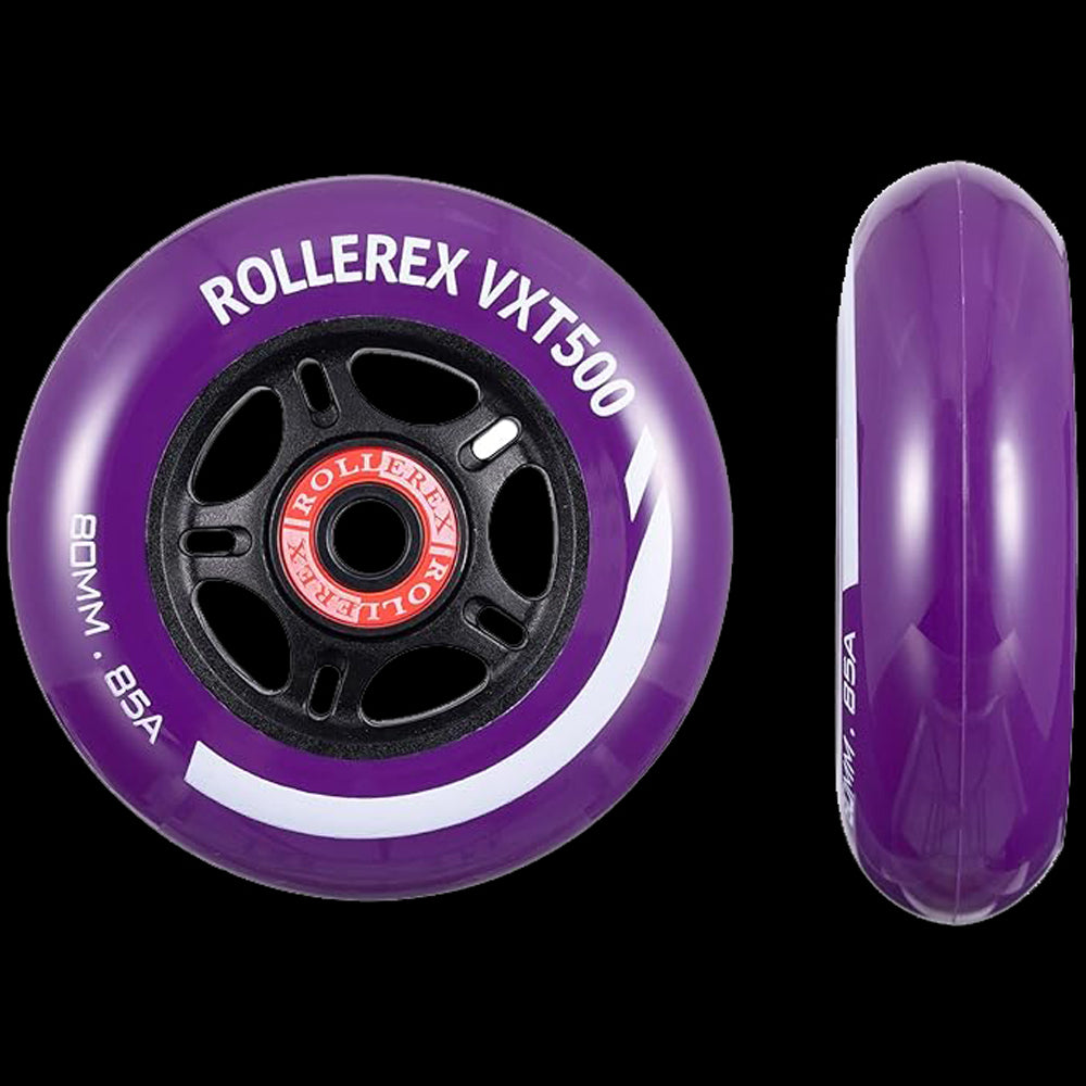 Rollerex VXT500 85A Inline Wheels 2-Pack w/Bearings 72-80mm - 6 Colors