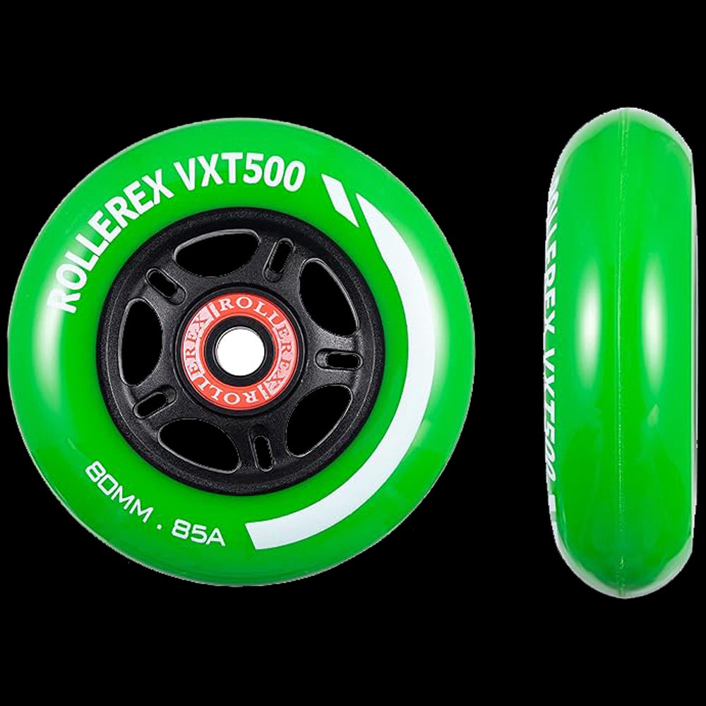 Rollerex VXT500 85A Inline Wheels 2-Pack w/Bearings 72-80mm - 6 Colors