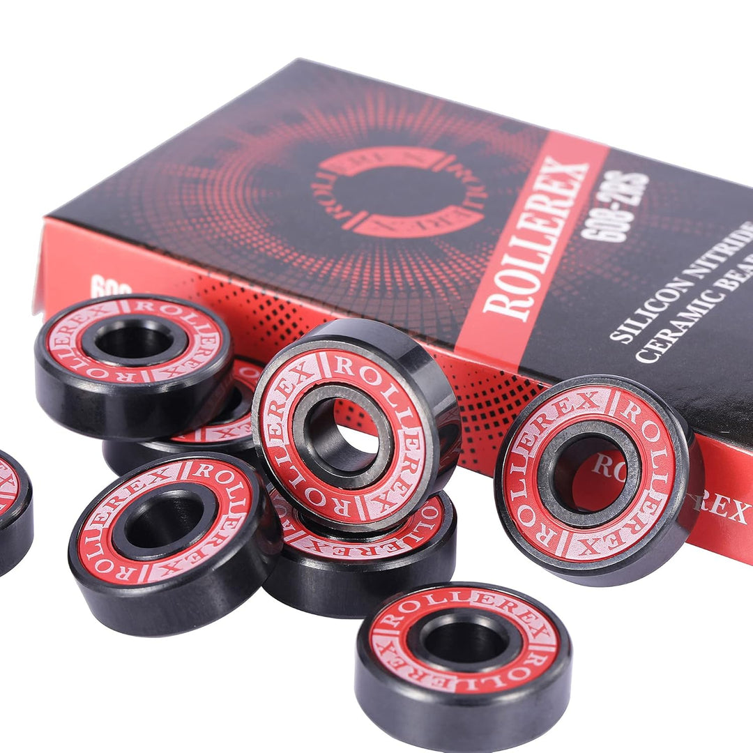 Rollerex Titan 608-2RS Ceramic Skate Bearings 8-Pack ABEC-7 - Silicon Nitride