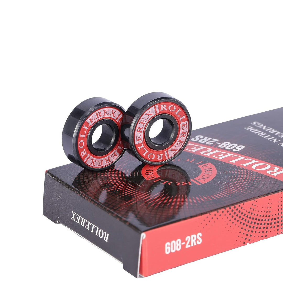 Rollerex Titan 608-2RS Ceramic Skate Bearings 8-Pack ABEC-7 - Silicon Nitride