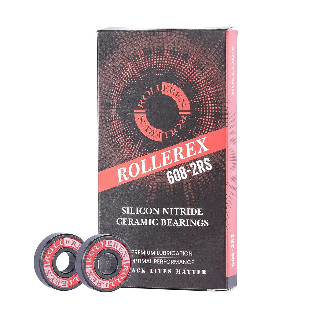 Rollerex Titan 608-2RS Ceramic Skate Bearings 8-Pack ABEC-7 - Silicon Nitride