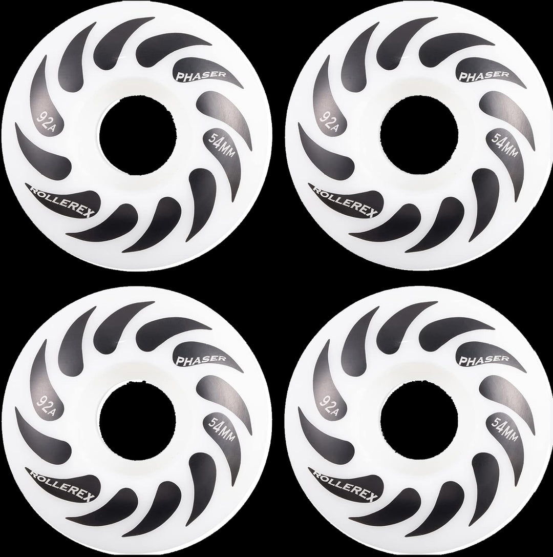 Rollerex Phaser 92A 54mm Skateboard Wheels 4-Pack 32mm Width - 3 Colors