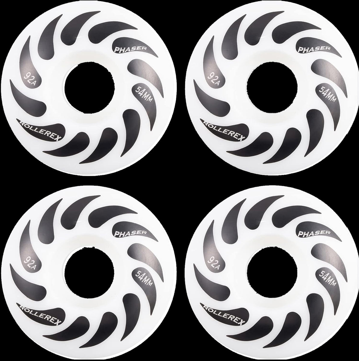 Rollerex Phaser 92A 54mm Skateboard Wheels 4-Pack 32mm Width - 3 Color