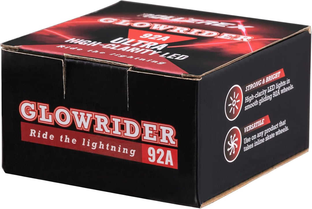 Rollerex Glowrider 92A LED Light-Up Inline Wheels 2-Pack 72-80mm - 4 Colors