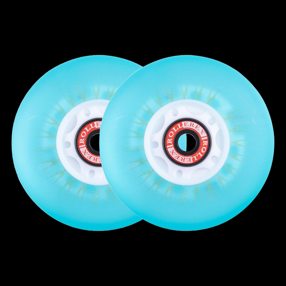Rollerex Glowrider 92A LED Light-Up Inline Wheels 2-Pack 72-80mm - 4 Colors