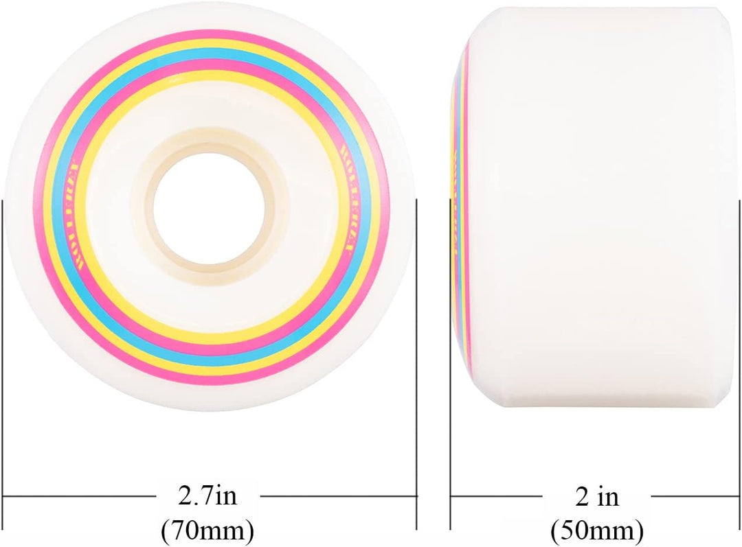 Rollerex Lollipop Boardwalk 76A 70mm Longboard Wheels 4-Pack - Smooth Cruiser