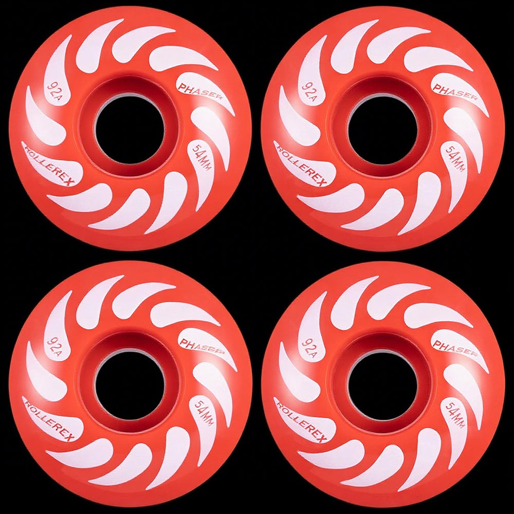 Rollerex Phaser 92A 54mm Skateboard Wheels 4-Pack 32mm Width - 3 Colors