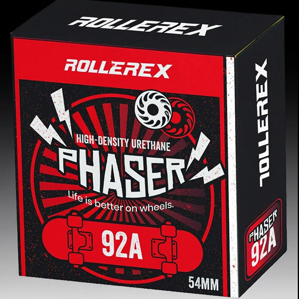 Rollerex Phaser 92A 54mm Skateboard Wheels 4-Pack 32mm Width - 3 Colors