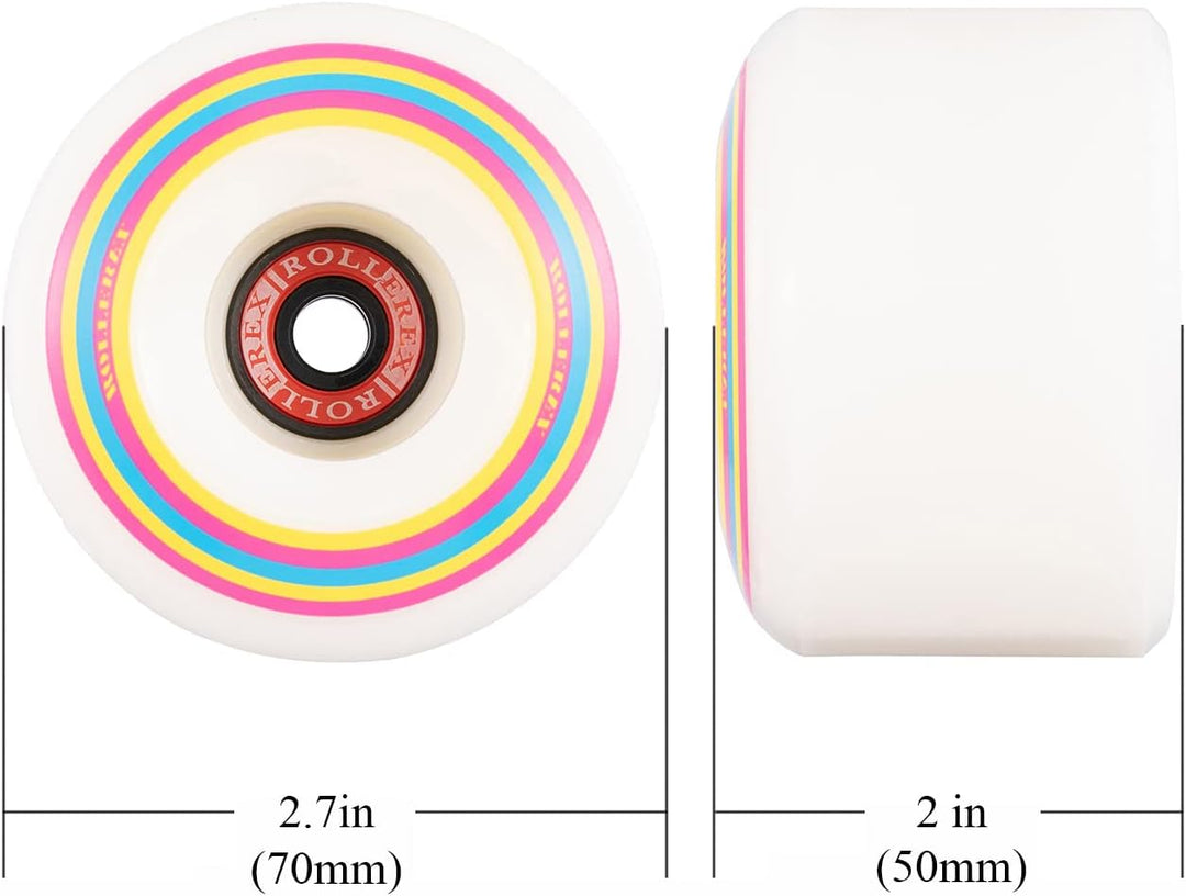 Rollerex Lollipop 76A 70mm Longboard Wheels 4-Pack - Optional Bearings Set