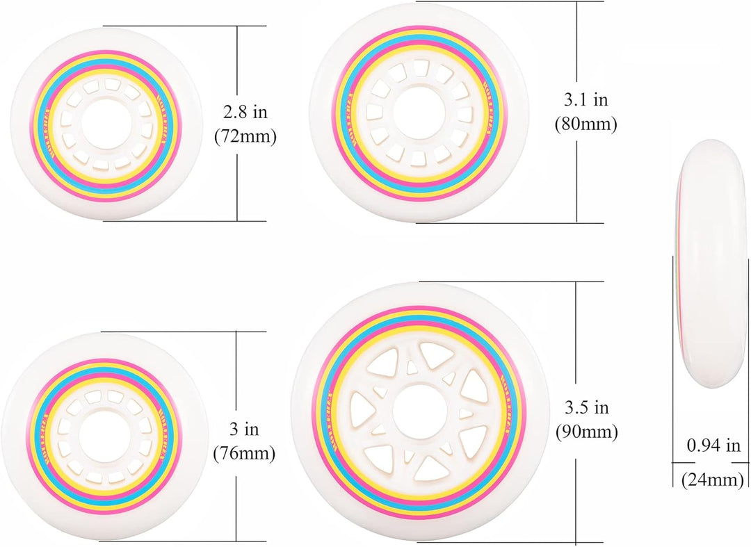 Rollerex Lollipop Boardwalk 85A Inline Skate Wheels 2-Pack 72-90mm