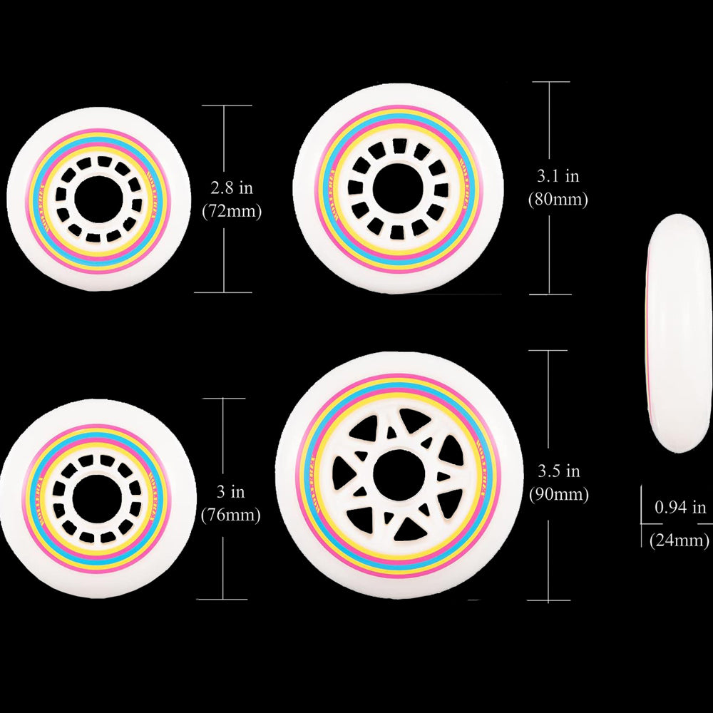 Rollerex Lollipop Boardwalk 85A Inline Skate Wheels 2-Pack 72-90mm