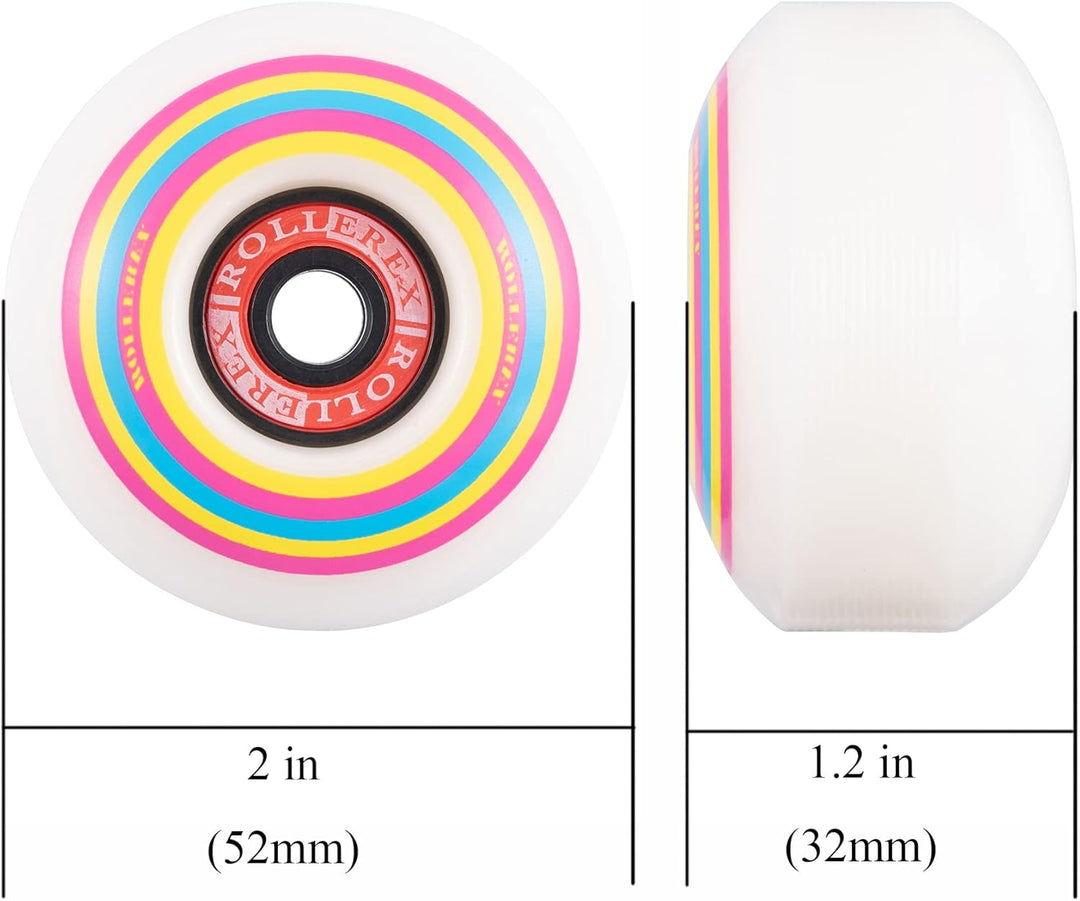 Rollerex Lollipop Boardwalk 92A 52mm Skateboard Wheels 4-Pack w/Bearings Set