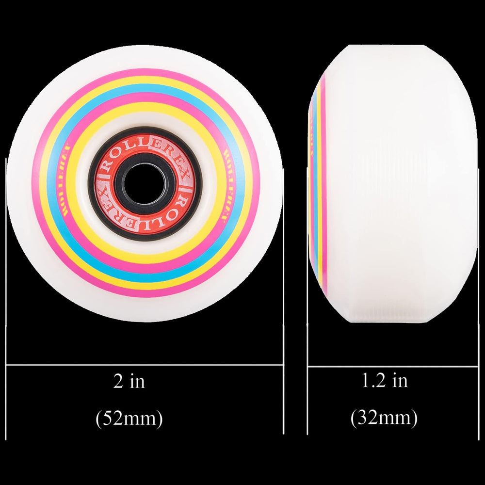 Rollerex Lollipop Boardwalk 92A 52mm Skateboard Wheels 4-Pack w/Bearings Set