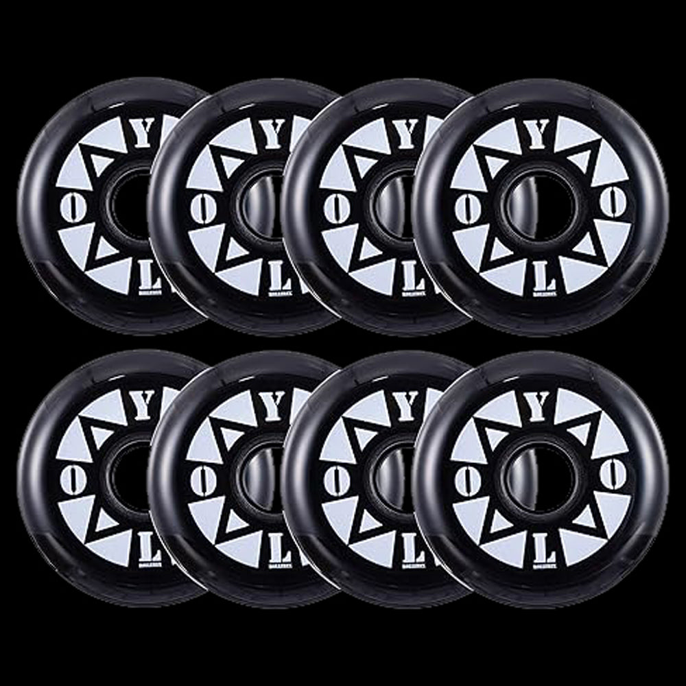 Rollerex YOLO 85A Inline Skate Wheels 8-Pack - 80mm Replacement Wheels