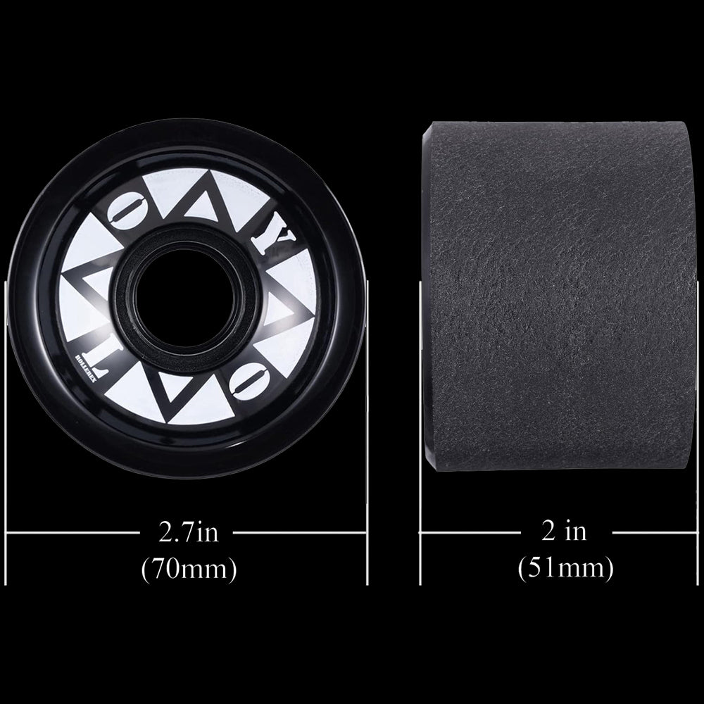 Rollerex YOLO 76A 70mm Longboard Wheels 4-Pack - For Cruising & Carving