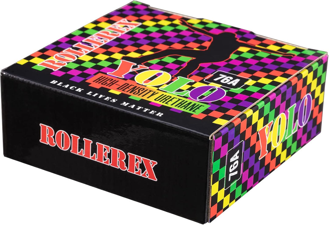 Rollerex YOLO 76A 70mm Longboard Wheels 4-Pack w/Bearings - For Cruising & Carving