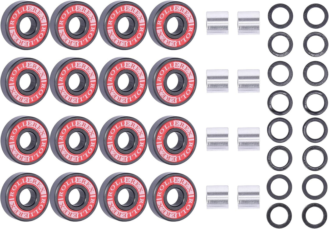 Rollerex ST360 92A 54mm Roller Skate Wheels 8-Pack Optional Bearings Set