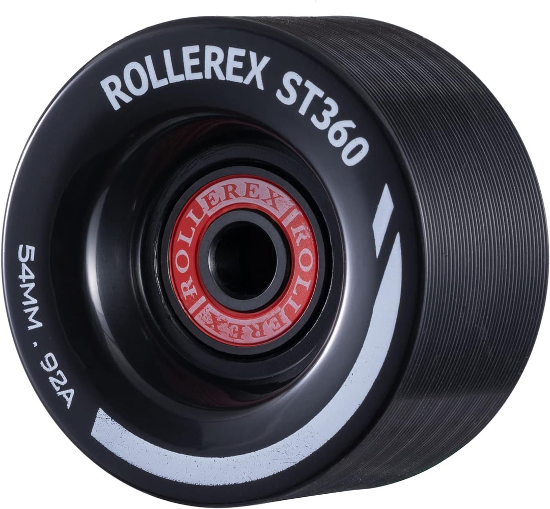 Rollerex ST360 92A 54mm Roller Skate Wheels 8-Pack Optional Bearings Set