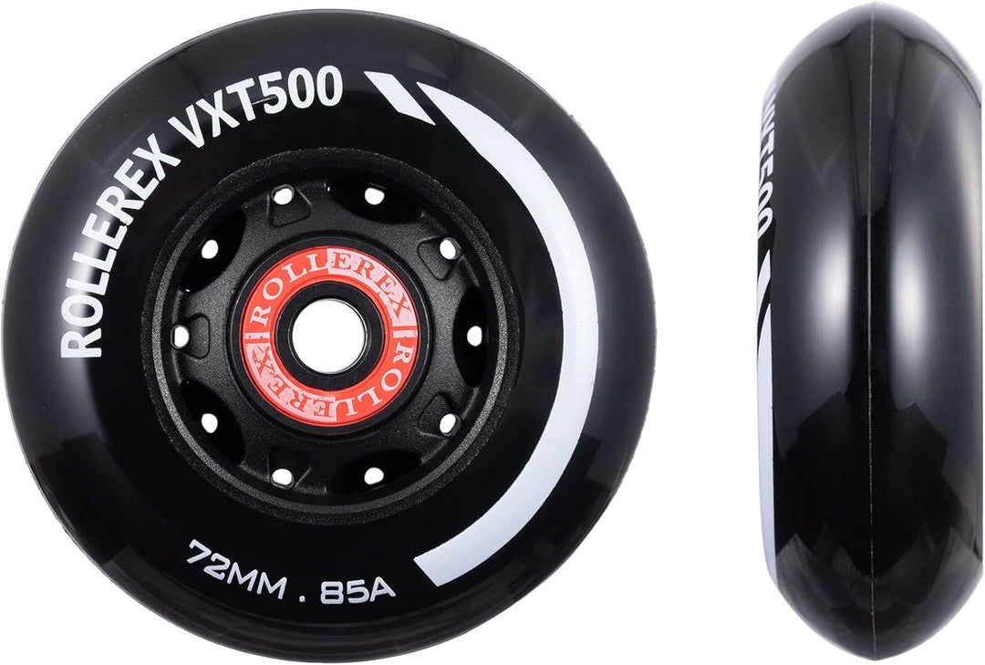 Rollerex VXT500 Inline Skate Wheels 4-Pack 80mm 85A - Optional Bearings