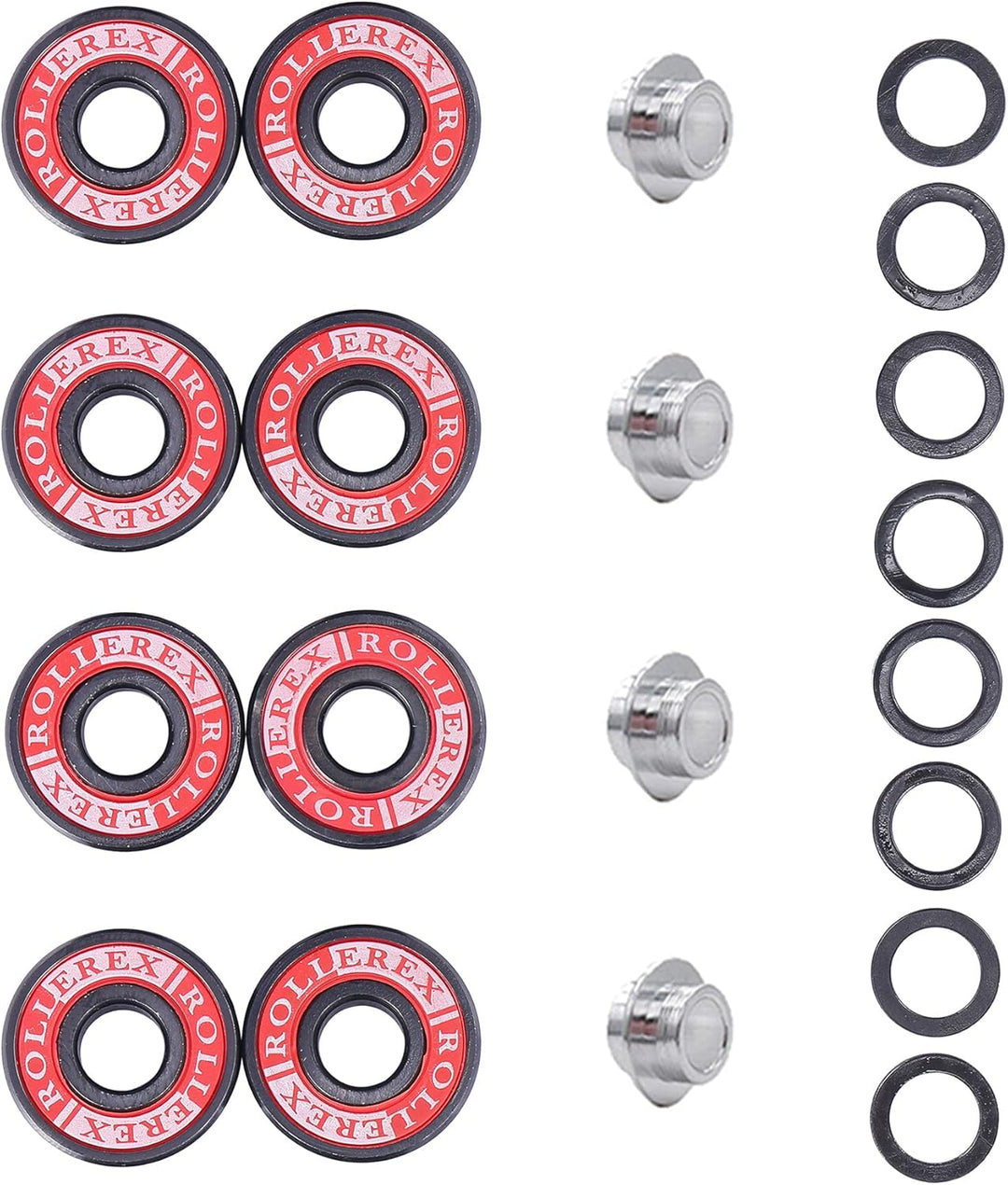 Rollerex VXT500 Inline Skate Wheels 4-Pack 80mm 85A - Optional Bearings