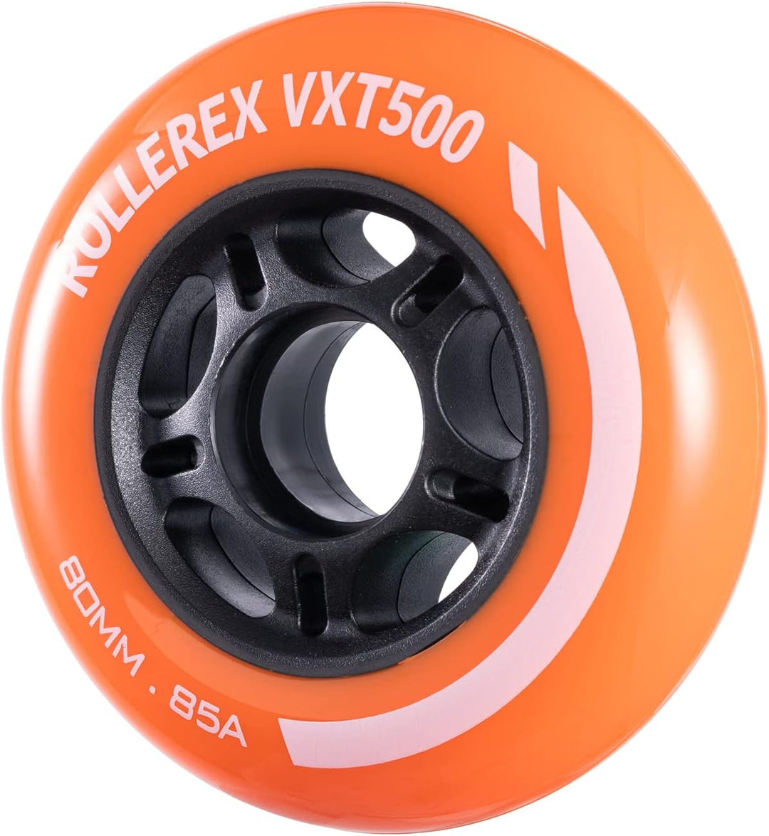 Rollerex VXT500 85A Inline Skate Wheels 8-Pack 72-80mm - 6 Colors