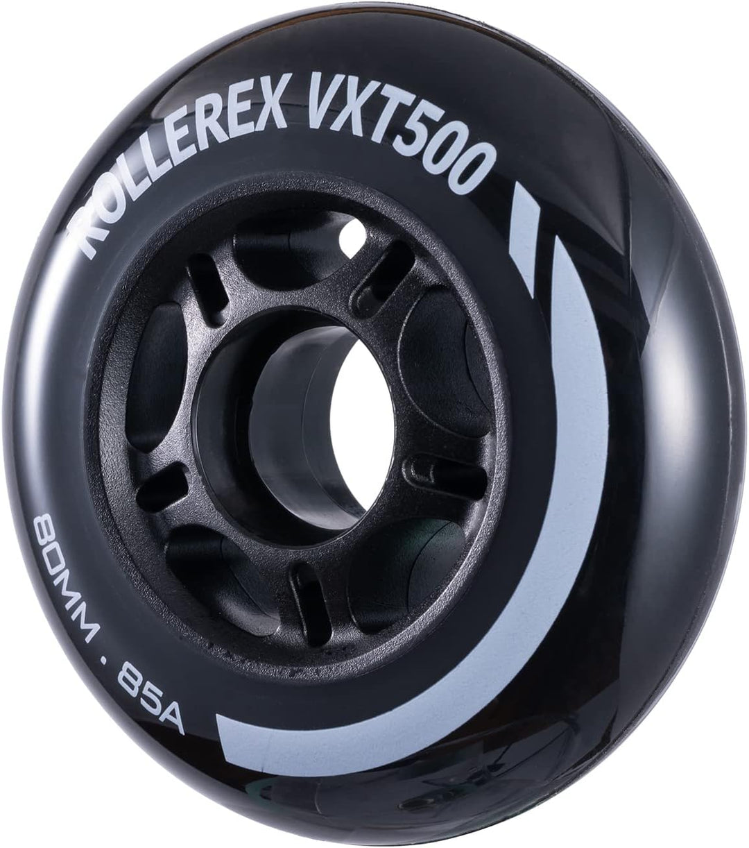 Rollerex VXT500 85A Inline Skate Wheels 8-Pack 72-80mm - 6 Colors