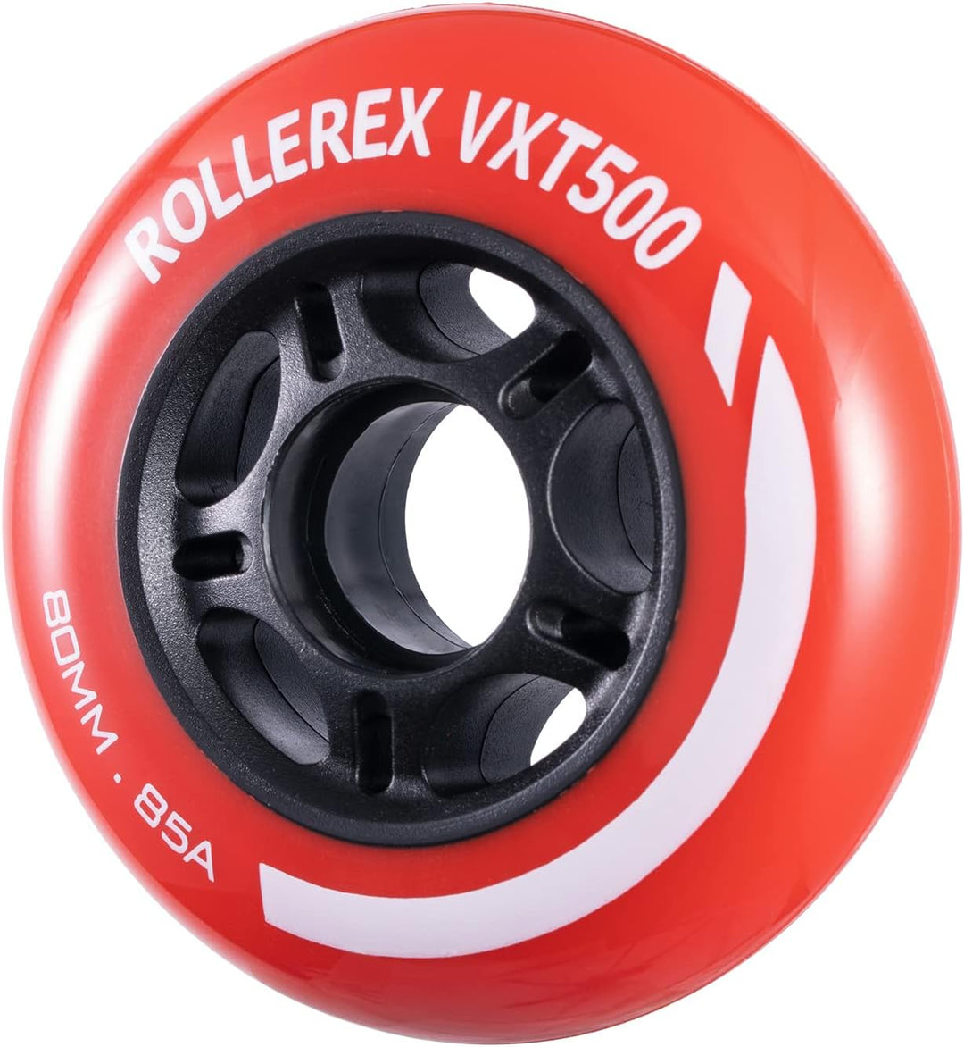 Rollerex VXT500 85A Inline Skate Wheels 8-Pack 72-80mm - 6 Colors