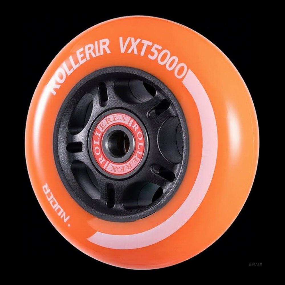 Rollerex VXT500 85A Inline Skate Wheels 8-Pack w/Bearings 72-80mm - 6 Colors