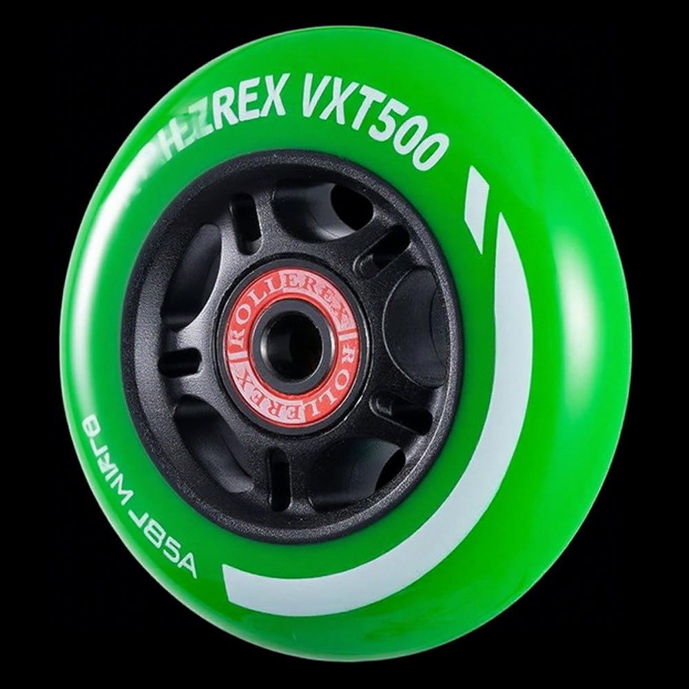 Rollerex VXT500 85A Inline Skate Wheels 8-Pack w/Bearings 72-80mm - 6 Colors