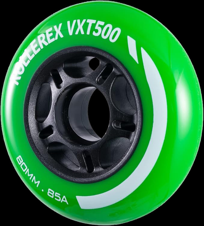 Rollerex VXT500 85A Inline Skate Wheels 8-Pack 72-80mm - 6 Colors
