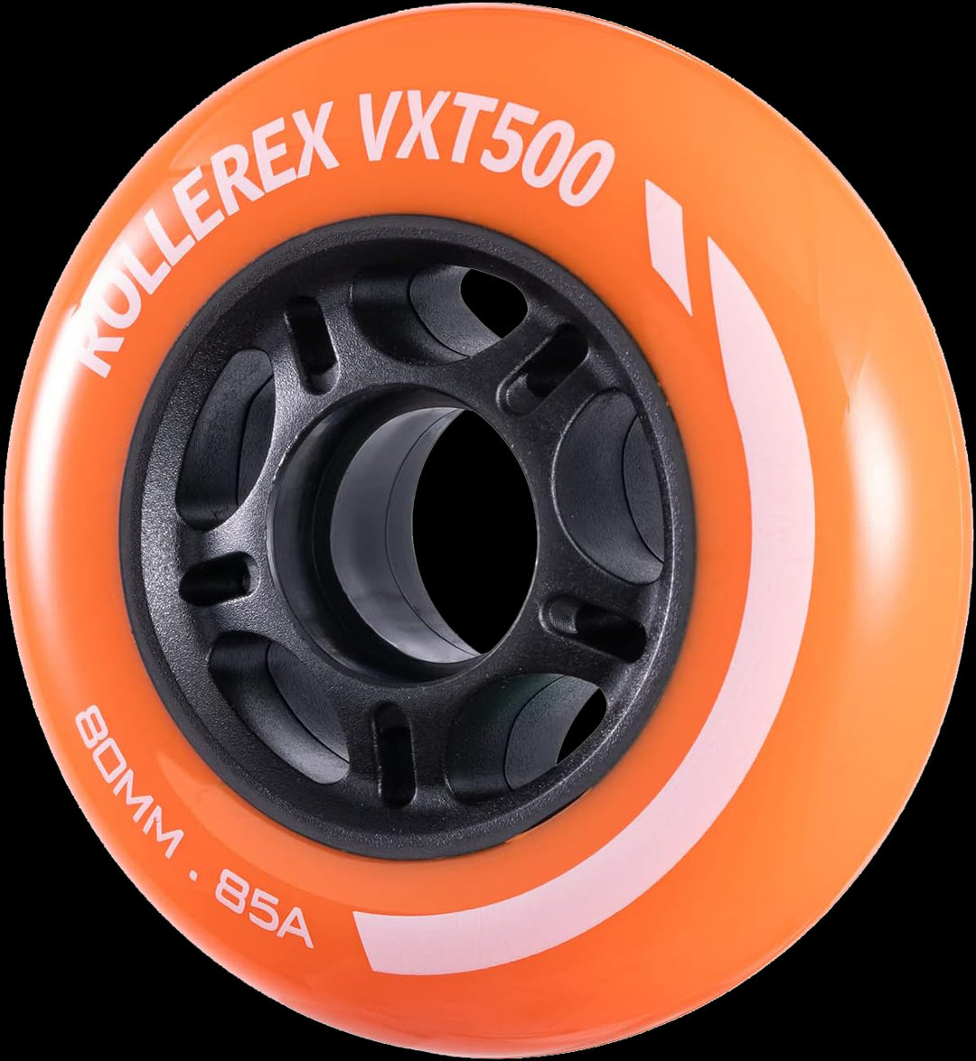 Rollerex VXT500 85A Inline Skate Wheels 8-Pack 72-80mm - 6 Colors