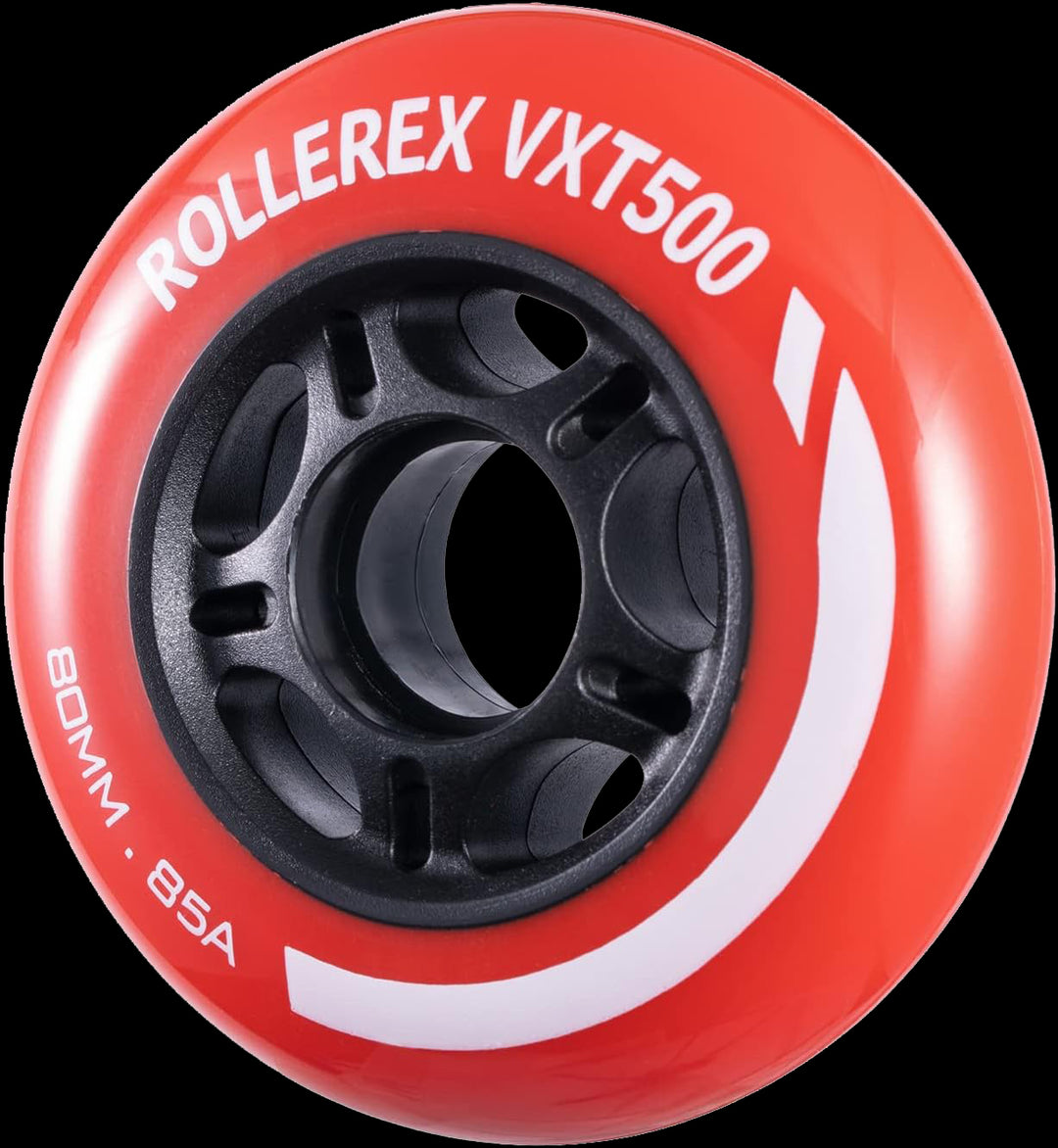 Rollerex VXT500 85A Inline Skate Wheels 8-Pack 72-80mm - 6 Colors