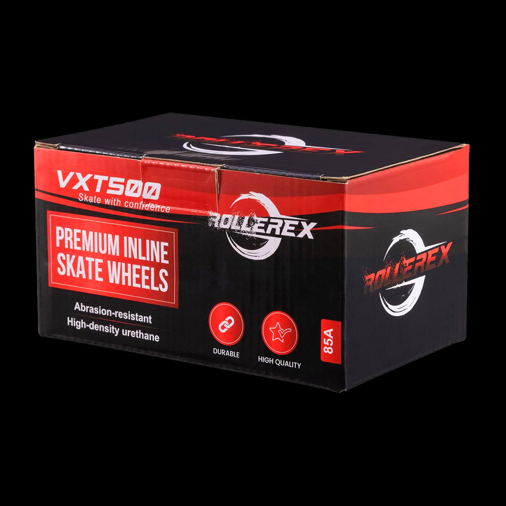 Rollerex VXT500 85A Inline Skate Wheels 8-Pack 72-80mm - 6 Colors