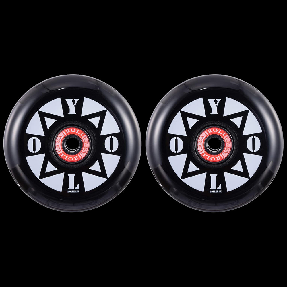 Rollerex YOLO 85A Inline Skate Wheels 2-Pack 80mm w/Bearings Set