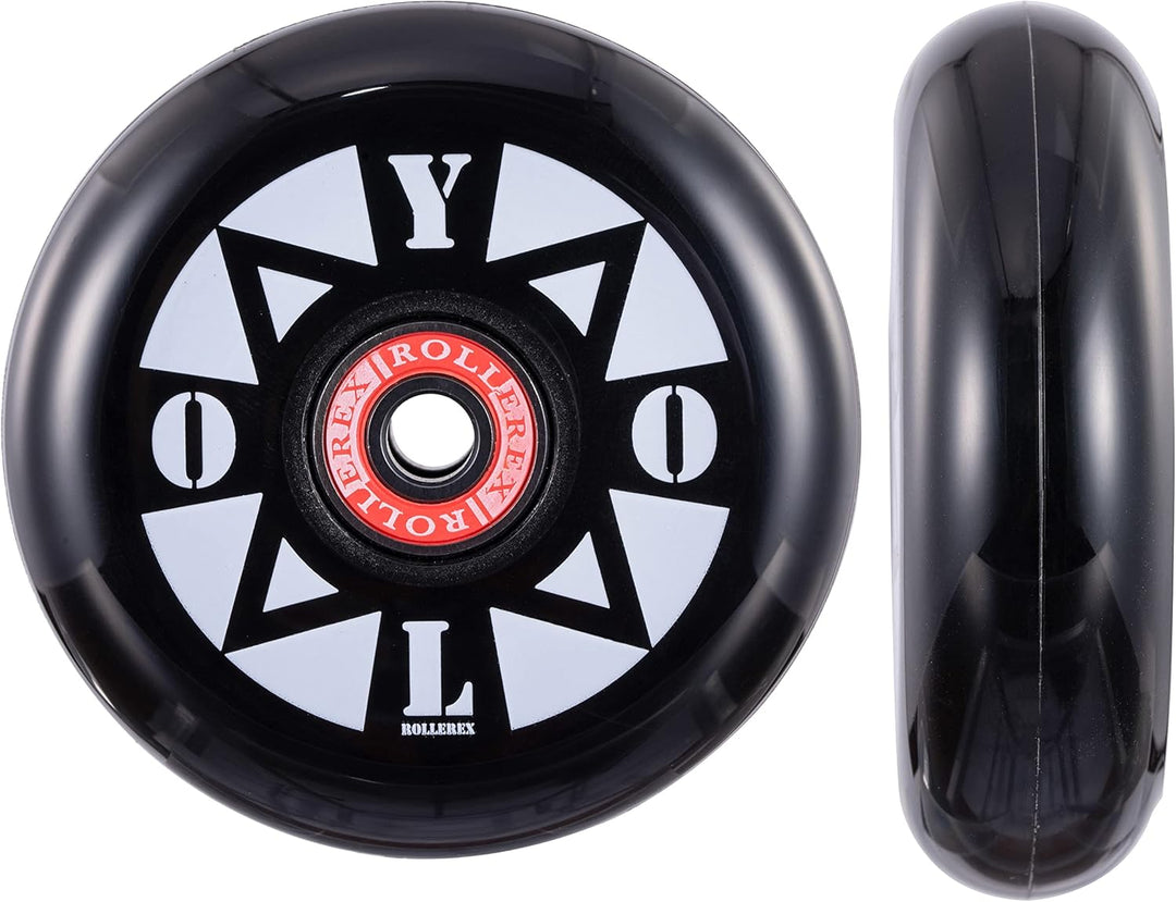 Rollerex YOLO 85A Inline Skate Wheels 2-Pack 80mm w/Bearings Set