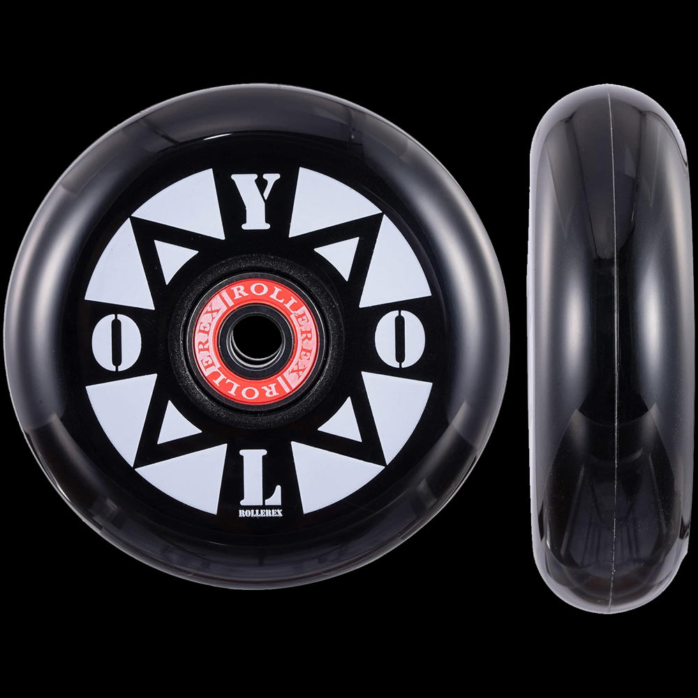 Rollerex YOLO 85A Inline Skate Wheels 2-Pack 80mm w/Bearings Set